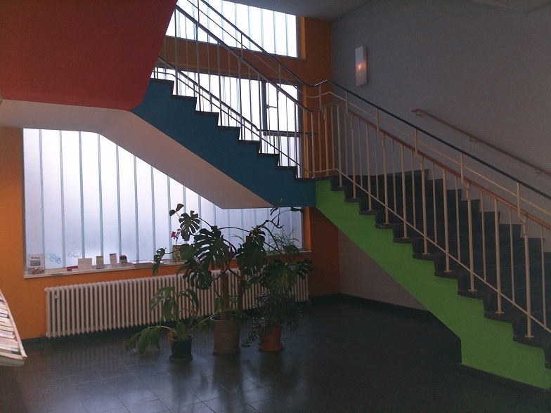 Hier gehts hinauf im UCW zu den Sälen. 